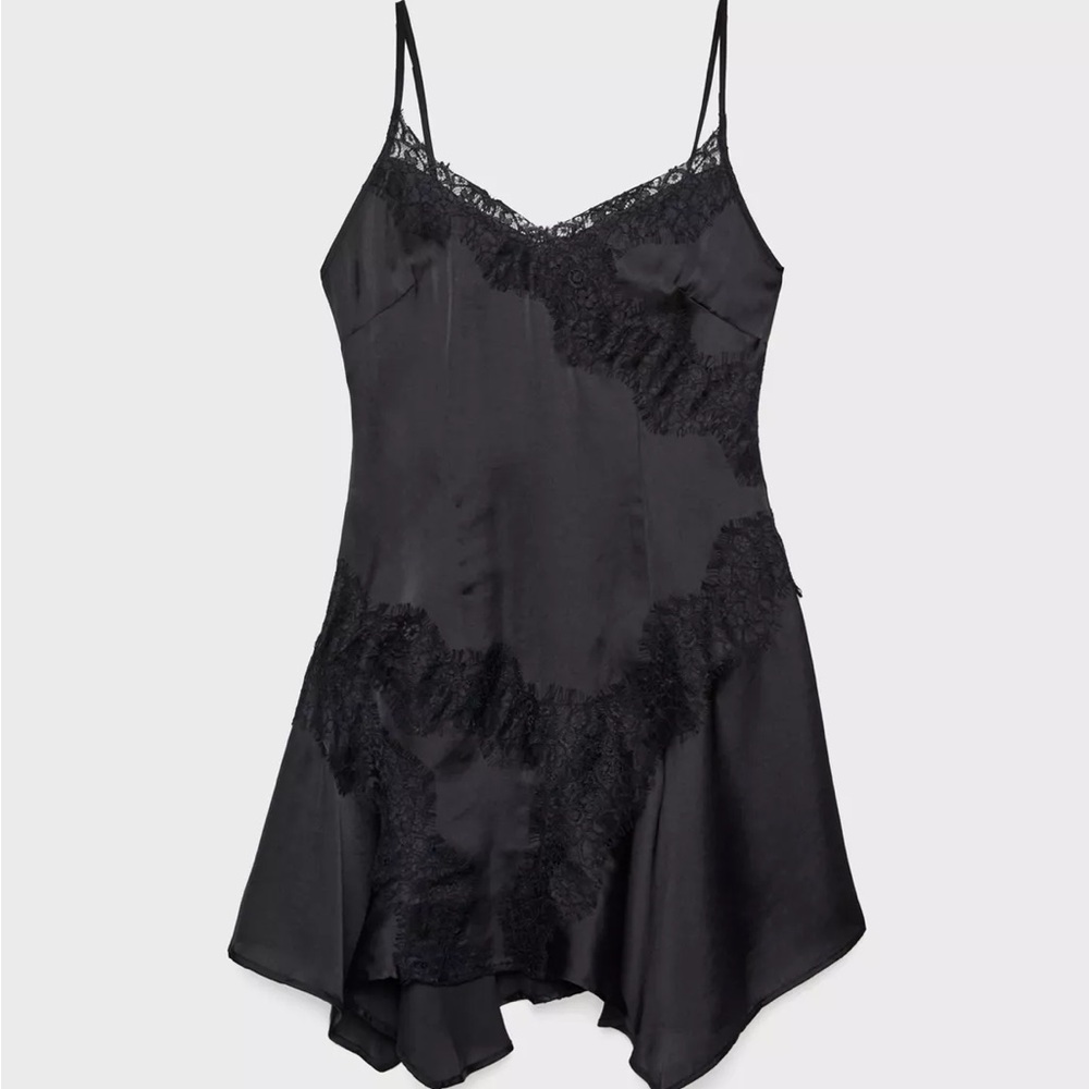 Stradivarius lace trimmed mini dress
